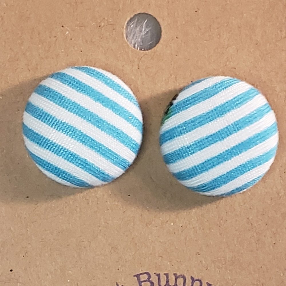 Handmade OOAK Fabric Button Earrings